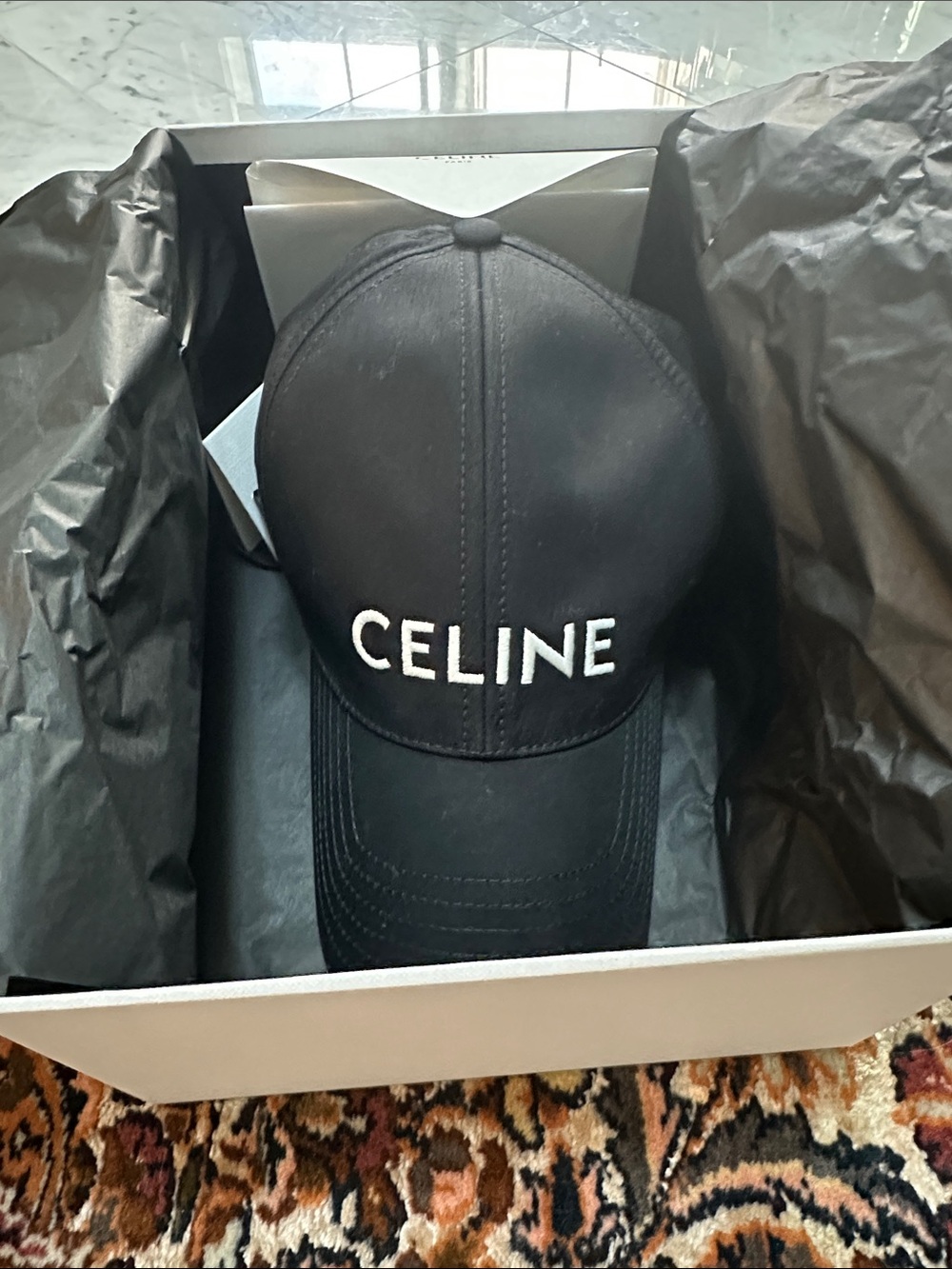 Celine Black Baseball Cap (including invoice from Celine store)